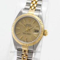 Rolex Datejust 79173 18K Gold Steel Champagne Tapestry